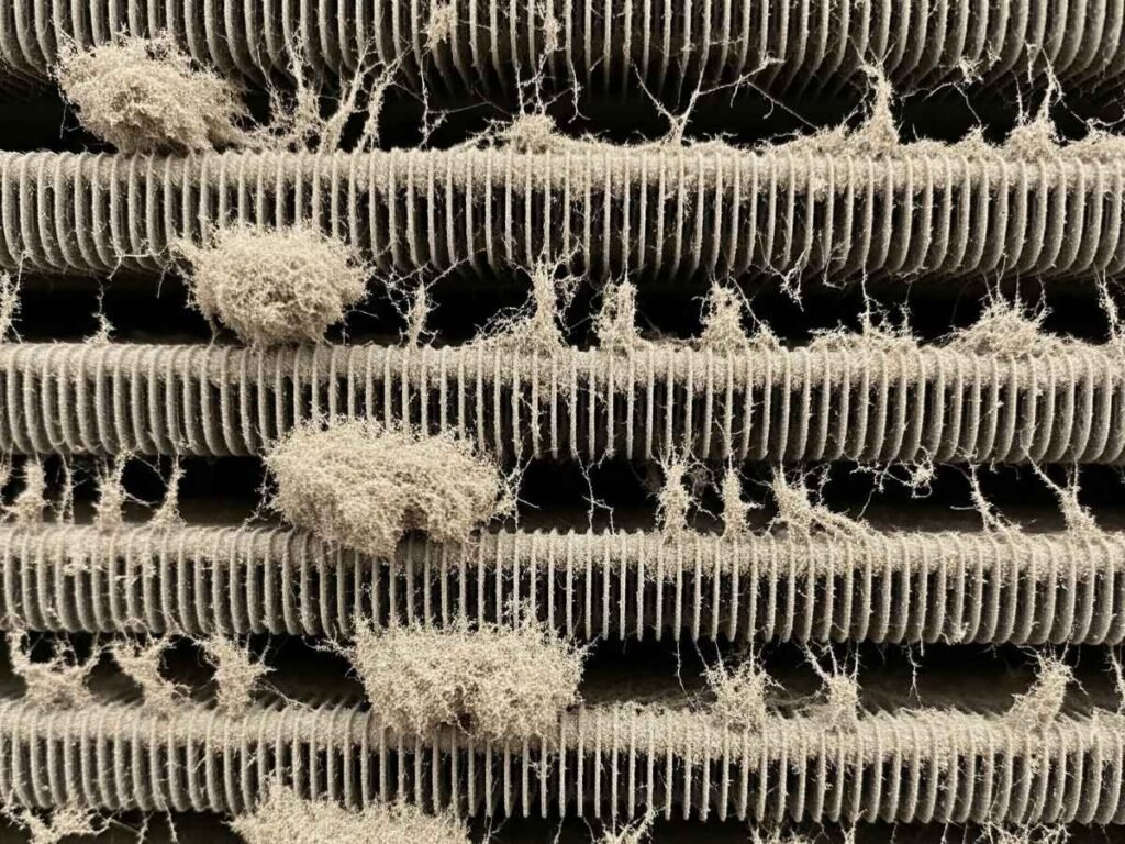 Sub-Zero condenser coils coated with San Fernando Valley dust