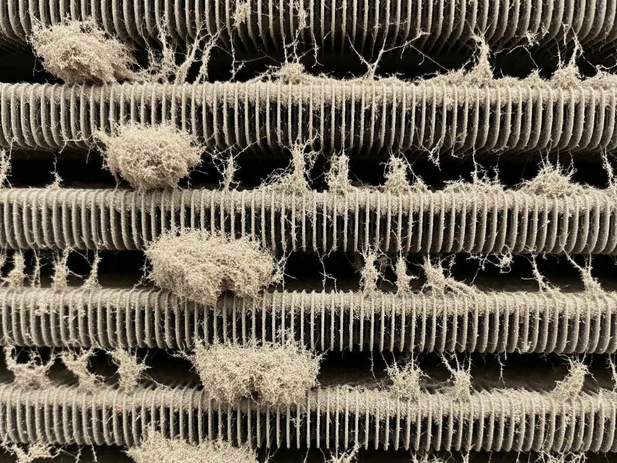 Sub-Zero condenser coils coated with San Fernando Valley dust